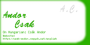 andor csak business card